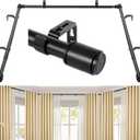1 Inch Bay Window Curtain Rods Corner Curtain Rods Set 30-87 Inch Center Rod for Windows 30-63 Inch Side Rods,Curtain Rods Set (Black)