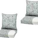 Arden Outdoor Deep Seat Cushion Set, Foam, 22x24, Pistachio Botanical | 2-Pack, Sofa, Couch, Conversation Set, Premium High-Density Foam, Never Flattens, Mold and Mildew Resistant