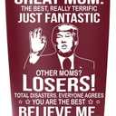 Mothers Day Gifts for Mom from Daughter, Son, Kids - Great Mom Coffee Tumbler on Birthday, Christmas, Durable Stainless Steel, Insulated for Hot or Cold Drinks, Ideal Gift for Mothers 20oz, Red