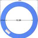 LANGXUN Universal Trampoline Repalcement Safety Pad, 8ft 10ft 12ft 14ft 15ft 16ft Waterproof Surround Spring Foam Cover for Round Frame