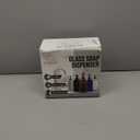 Sunrise Premium, 16 OZ Thick Amber Glass Soap Dispenser with Pump 2 Pack, Hand and Dish Soap Dispenser Set for Bathroom with 6 Waterproof Labels