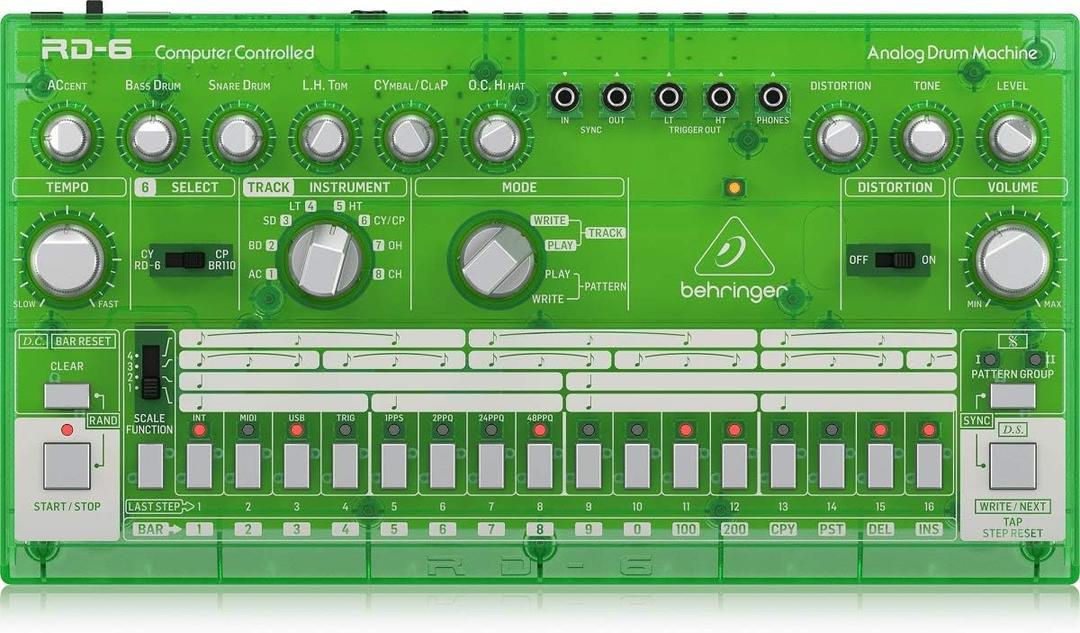 Behringer RD-6-LM Analog Drum Machine - Lime Translucent