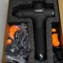 TOLOCO Massage Gun Deep Tissue, Percussion Massage Gun with 10 Replacement Heads, Super Quiet Portable Electric Massager for Athletes, Relax, Black
