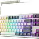 TECWARE Phantom+ Elite 87 Key RGB Mechanical Gaming Keyboard, LED Backlit, Universal Hot-Swap, Wired and Wireless, 3 Mode Connectivity, Thocky Sounding, White Elite Wraith Orange