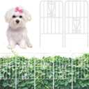 ShopLaLa Garden Fence Animal Barrier (20 Panels) 12in(L) x 24in(H) Rustproof Decorative Swan Up Down Metal Wire Fencing Flower Bed Edging for Landscape Patio Yard Decor White Small Fences for Dogs