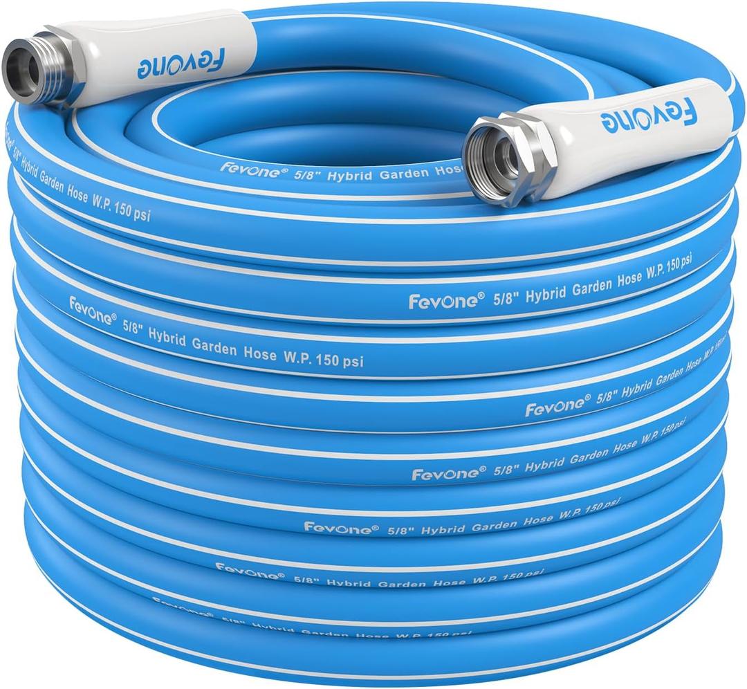 Fevone Garden Hose 75 ft., Lightweight Hybrid Water Hose, Flexible and Durable, Leak-Free Connections