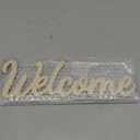 CREATCABIN Welcome Sign Welcome Wood Cutout Wooden Wall Decor Letters Laser Cut Art Unfinished Rustic Decorative DIY for Front Door Home Gallery Porch Coffee Bar Wreath Gift 11.8 x 2.4 Inch