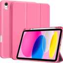 ProCase for iPad (A16) 11th Generation 11 Inch 2025/ iPad 10th Generation 10.9 Inch 2022 Case with Pencil Holder, Hybrid Cover with Soft TPU Back, Supports Touch ID, Auto Wake/Sleep -Pink