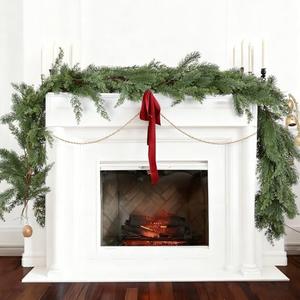 JoyHome Pine Christmas Garland, 6FT Christmas Greenery Garland, Realistic Cedar Leaves Cypress Garland for Holiday Mantel Fireplace Table Centerpiece Decoration