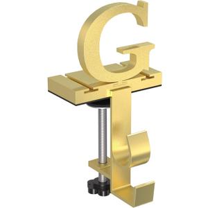 Monogrammed Christmas Stocking Holder with Initials,2 in 1 Fireplace Stocking and Garland Hanger for Mantle,2 Hooks Letter Gold Stocking Holder for Xmas Fireplace (Letter-G)