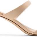 DREAM PAIRS Women's Low Kitten Heels Square Toe Two Strap Heeled Sandals Dress Casual Summer Mules Shoes (Beige) 10