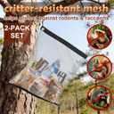 2 Pack Ultralight Rodent Proof Bear Bags, Wire Mesh Hanging Food Storage Bags for Camping and Backpacking, Critter Protection Kit with Nylon Rope and Carabiners
