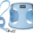Dog Harness with Leash Set, No Pull Adjustable Reflective Step-in Puppy Pet Vest Harnesses for Small Medium Large Dogs and Cats,Sky Blue XS