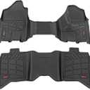 Rough Country Sure-Fit Floor Mats for Ram 2500/3500 (2019-2024) Crew Cab with Front Bench Seat - Waterproof, Non-Slip Flexible Floor Mat, Front & Rear Set