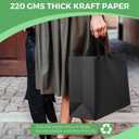 MOXARYSU Extra Large Black Gift Bags: 16x6x12 Inch 48pcs Black Paper Bags With Handles Bulk For Party Shopping Birthday Wedding (XL,48)