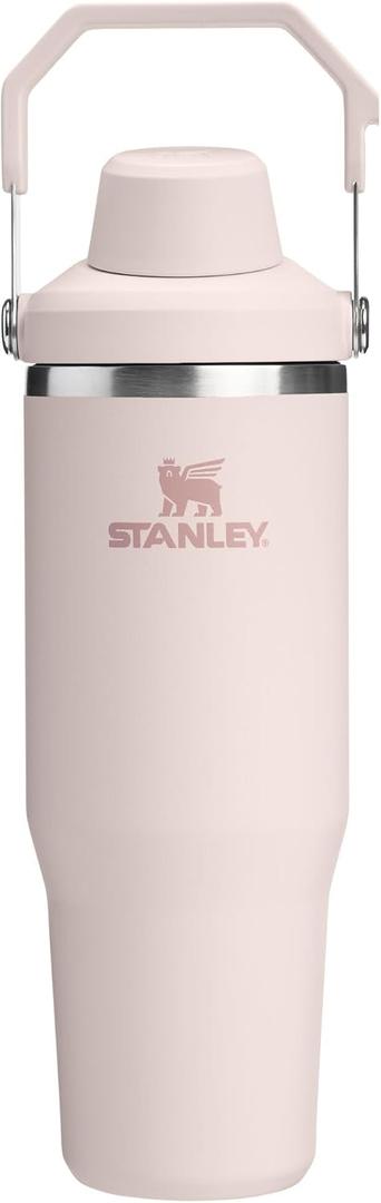 Stanley IceFlow 2.0 Fast Flow Tumbler with Handle 30 oz | Twist On Angled Spout Lid | Leakproof Water Bottle | Insulated Stainless Steel | BPA-Free | Rose Quartz