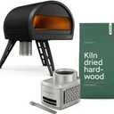 Gozney Roccbox Outdoor Pizza Oven Bundle, Black  Includes Wood Burner 2.0 & Kiln-Dried Ash and Beech Hardwood Fuel for Authentic Wood-Fired Cooking