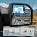 Passenger Side Tow Mirror Compatible with 2015-2020 Ford F150, Side Mirror with LED Turn Signal & Built-in Ambient Temp Sensor(for 2019+), Power Heated, 8 Pin, Replace OEM JL3Z17682CA