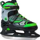 Adjustable ice Skates for Kids Boys Girls, 4 Size Triple Protection Beginner Figure Blades with Ankle Support for Outdoor and Rink (Medium(US 2Y-5Y)Big Kid, Green)