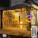 ZAIYW Curtain Lights 600 LED 20Ftx10Ft, Dual Color Changing Curtain Fairy Light Connectable with Timer Remote Waterproof for Bedroom Wedding Party Garden Outdoor Decor (Warm White & Multicolor)