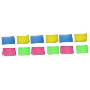 12pcs Exfoliating Nylon Bath Cloth Back Rubbing Scrubber in Yellow Green Dead Skin Removal for Smooth Skin