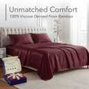 DECOLURE 100% Viscose Derived from Bamboo Sheets King Size - Luxury 4 Pc Naturally Cooling Sheets, Ultra Soft Bed Set - Deep 17" Pockets, Durable Double Stitching, Oeko Tex Standard (Burgundy)