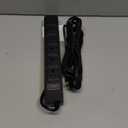 Outdoor Power Strip Waterproof with 6 Outlets, Garden Weatherproof Surge Protector, Christmas Multiple Outlet Exterior Socket for Lighting Appliances. 15FT Extension Cord Strip with Flat Plug. Black