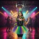 5PCS Festival Costumes Accessories for Women, Faux Feather Headband, Beads Necklaces Feather Boa, Applicable to Party Cosplay