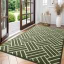 OLANLY Large Indoor Door Mat, 59x35 Inch, Dirt Resistant and Absorbent, Non-Slip Rubber Backing Floor Mats, Easy Clean Low-Profile Doormat for Entryway, Front Door, and Inside Entrance, Green