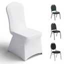Blxsif Spandex Banquet Chair Covers 10PCS - Party Dining Chairs Cover Stretchy Slipcovers for Wedding Decor Birthday Event(White)