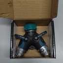 2WAYZ Hose Splitter 2 Way Heavy Duty Outdoor Faucet and Garden Connector - Water Spigot Splitter - Durable All-Metal Y Adapter with Shut-Off Valve - 4 x 4 x 1.5 Inches