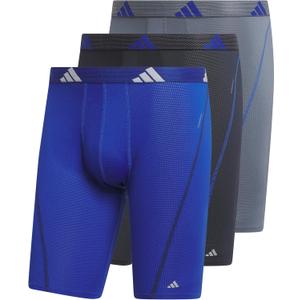 adidas Men's Performance Mesh Long Boxer Brief Underwear (3-Pack), for Active Sport and All Day Comfort (Team Royal Blue/Legend Ink Blue/Onix Grey) X-Large