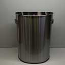 iTouchless 18 Gallon Semi-Round Stainless Steel Open Top Trash Can and Recycle Bin, 68 Liter, Slim and Space-Saving Design for Home, Office, Kitchen, Restaurant, Restroom, Large Capacity
