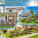 Artificial Purple Rose Topiary Ball Trees with Ground Spike Set of 2, Faux Boxwoods for Outdoor Planters, UV Resistant Artificial Outdoor Plants for Porch, Fake Bushes Round Shrub