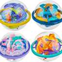 4 Pack 3D Puzzle Ball Brain Games Toy | Puzzle Ball Games for Kids Ages 6 7 8-10 Boys Girls Adults, Brain Teaser Fidget Toys - Magic 3D Maze Ball for Boys Girls Birthday Gifts Classroom Prize