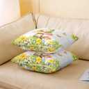 Feelyou Frog Pillow Cases Cushion Covers Kids Kawaii Decor Throw Pillow Covers 18"x18" Set of 2 Frog Mushrooms Decorative Throw Pillowcases forBotanica Cute Mushroom Decor Green Red Cushion Cases