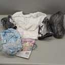 11 Pcs Old Lady Costume for Kids,100 Days of School Costume Girls,Granny Grandma Costumes Kids Accessories (8-10YR, Blue)