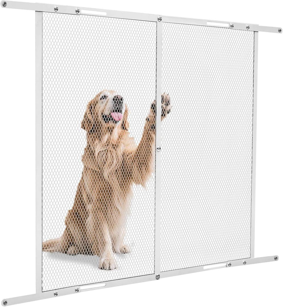 Screen Door Protector, Adjustable RV Screen Door Guard 30Inch High - Fits Door Widths 30" - 36", Easy-to-Install, Entry Protector for Pet Protection (White, 30Inch High)