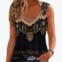 ETCYY NEW Womens Tank Tops 2025 Summer T Shirts V Neck Sleeveless Casual Loose Blouses, Size XL