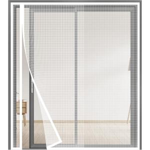 Side Opening Magnetic Screen Door, Fit Door Size 48" x 80",Screen Size 50" x 81", Reversible Left/Right Screen Door Mesh with Strong Magnet, Keep Bugs Out Let Breeze in,Pet&Kid Friendly,White