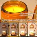 Funistree Flower Candle Warmer Lamp 2 Pack, Candle Lamp with Timer, Mothers Day Birthday Gifts for Women Mom, Lamp Candle Warmer for Jar Candles, Home Decor, 4 Bulbs, Amber