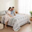 BOV Quilts Queen Size,Boho 3 PC Lightweight Geometric Bedspreads Queen Size Ultra-Soft Reversible Microfiber Bedding (Queen92 x96, Style1)