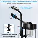 2 in 1 Facial Steamer Professional Ionic Face Steamer with 5X Magnifying Lamp&Adjustable Hot Mist Nozzle, Esthetician Facial Steamer Salon Spa Beauty Skin Care Equipment