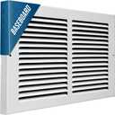 [2 Pack] Fits 14x8 Duct Opening | Steel Baseboard Return Air Grille by Handua | Vent Cover Grill | 7/8" Margin Turnback [Depth] to Fit Baseboard | White | Outer Dimensions: 15.75"W X 9.75 "H