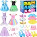 Meland Princess Dress Up Clothes for Girls 3-8 Year Old, Princess Toys for Girls with Shoes & Play Jewelry