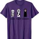 Introvert Cat Animal Rescue Pet Lover Gifts ROCK PAPER SCISSORS Hand Game Cute Paw Funny Cat Lover T-Shirt Purple, S
