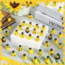 120 Pcs Graduation Mini Resin Ducks 10 Style Small Ducks Figures with graduate Cap Bulk Yellow Grad Ducks Class of 2026 for Graduation Party Favors Gift DIY Crafts Dollhouse Decor