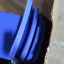 FDP 18" School Stack Chair, Stacking Student Seat with Chromed Steel Legs and Nylon Swivel Glides For In-Home Learning, Classroom or Office - Blue (5-Pack), 10371-BL