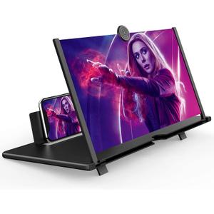 16" Screen Magnifier for Cell Phone  3D HD Magnifing Screen Enlarger Projector for Movies Videos and Gaming  Foldable Phone Stand Holder with Screen AmplifierCompatible with All Smartphones