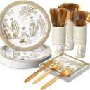 Yungyan 300 Pcs Greek Mythology Party Supplies Bulk for 50 Guests, Ancient Greece Inspired Greek Mythology Plates Napkins Cups Forks, Tableware Set for Birthday, Holiday and Party Supplies